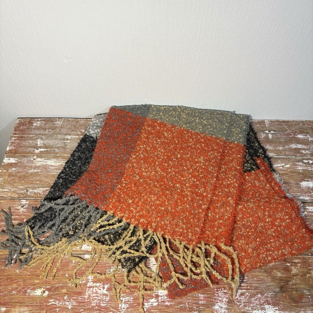 Multicolor Patchwork Oversized Scarf Soft Fall Wi… - image 1